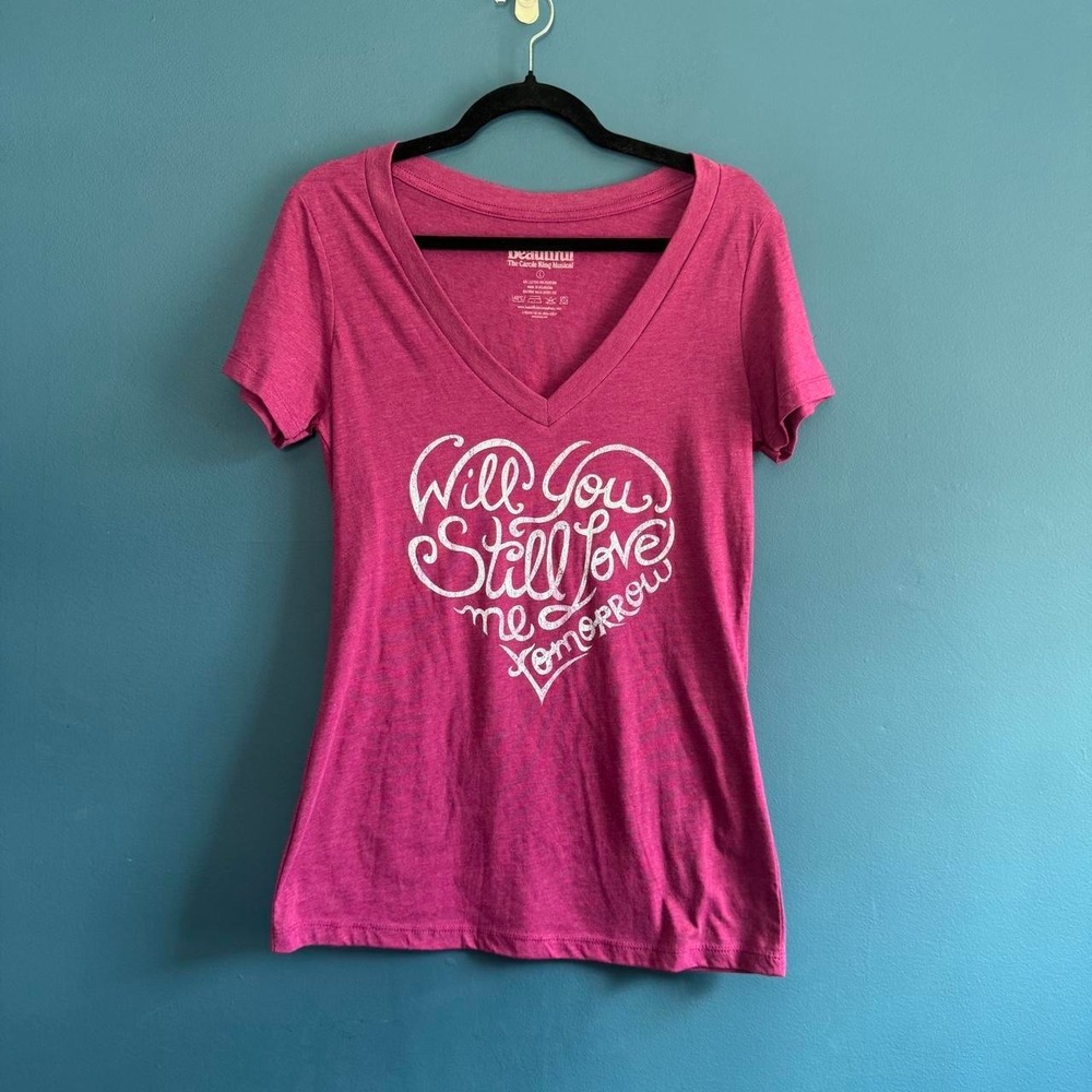 Beautiful: The Carole King Musical T Shirt Women's Size Large Purple V Neck Love